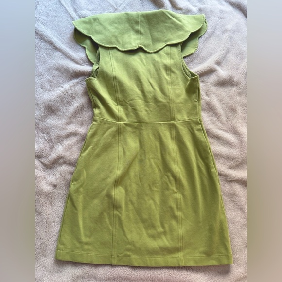 NWT Maeve by Anthropologie Scalloped Buttondown Dress Retro Green Size M - Picture 10 of 10